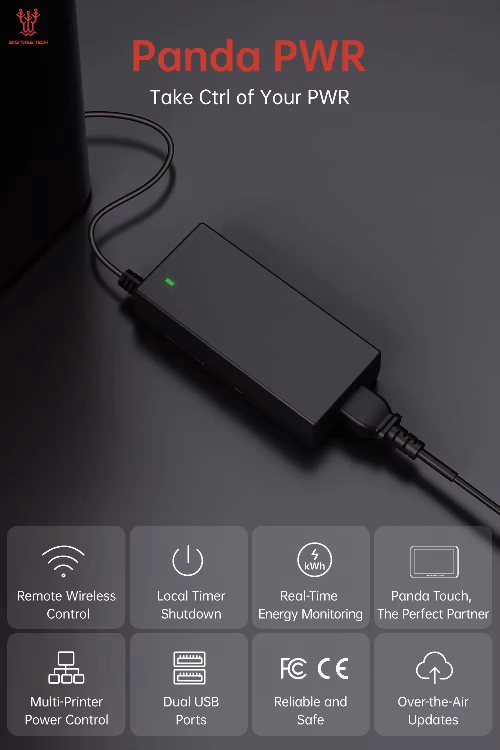 BIGTREETECH Panda PWR управление питанием принтера дистанционное беспроводное 2 USB-порта