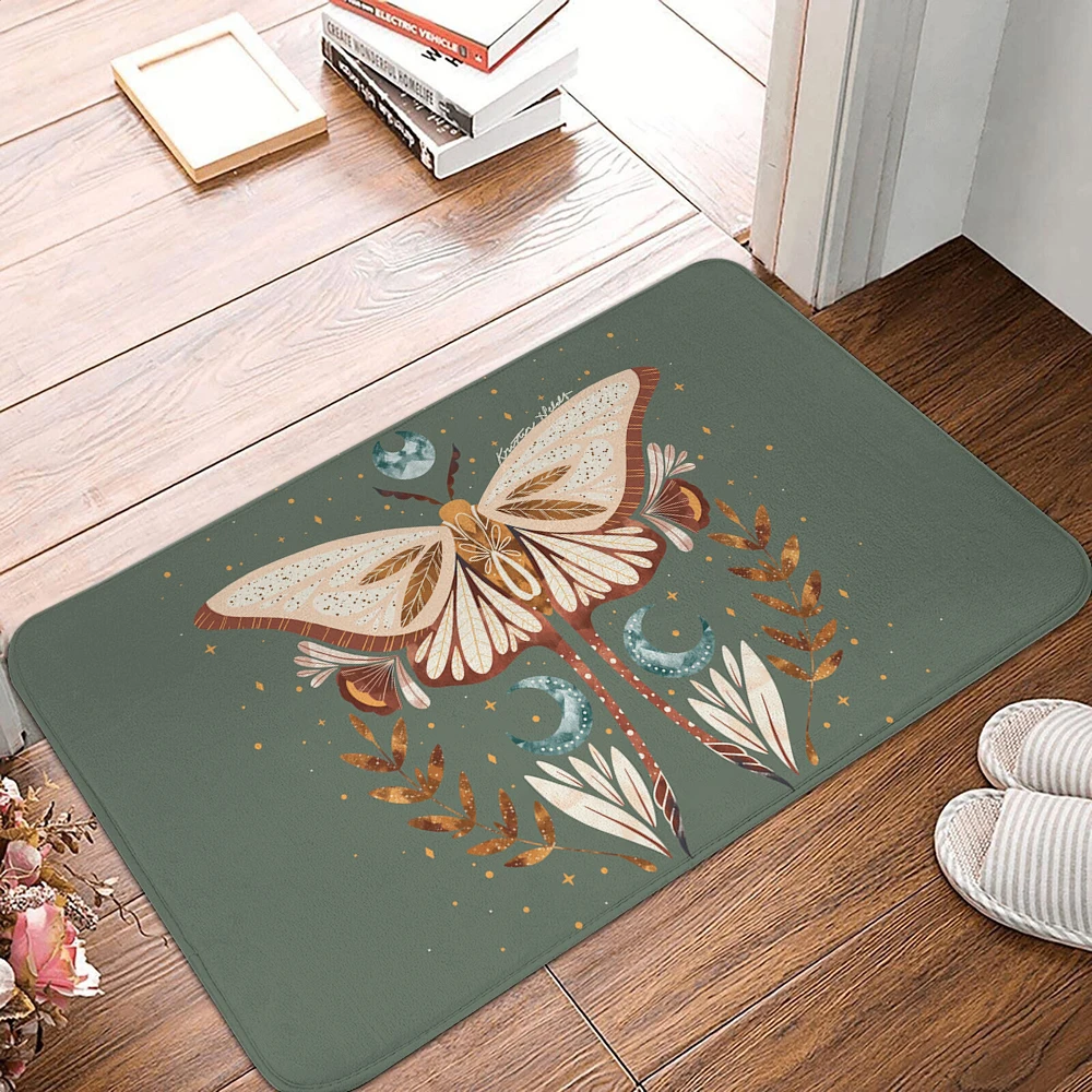 

Mystery Style Moth Area Rug Non-Slip Soft Suede Floor Mat Doormat Carpet for Bedroom Living Room Home Decoration Alfombra