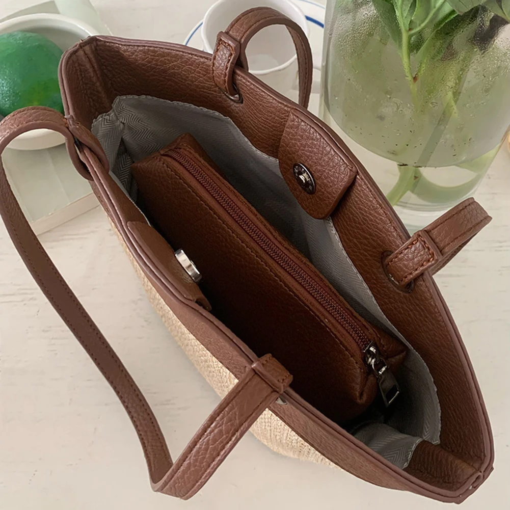 Соломенная сумка для женщин 2024 пляжная через плечо из рафии сумки ротанга