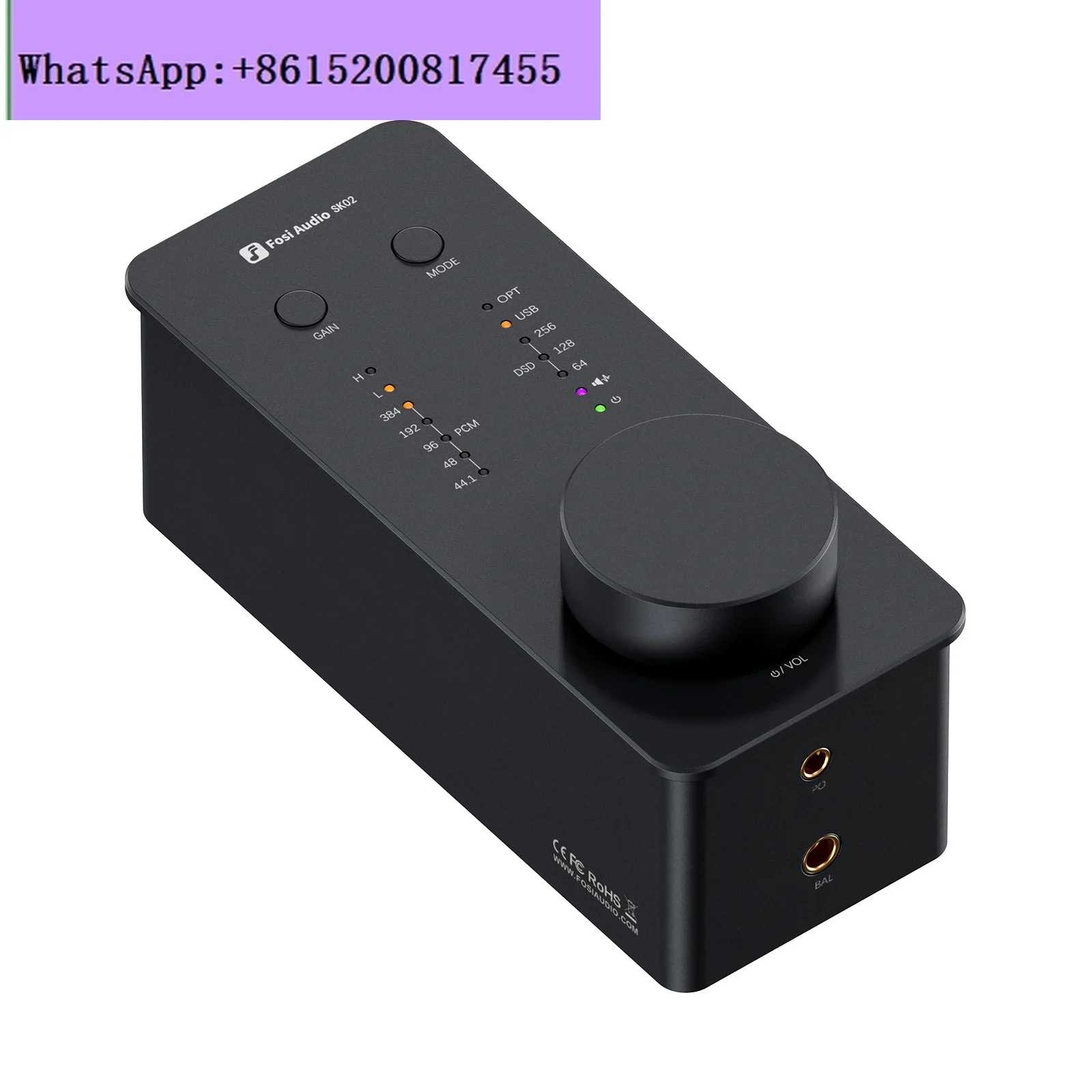 Фото Fosi Audio SK02 Настольный декодирующий усилитель для наушников DSD аудиодекодер №1