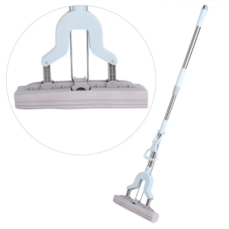

Telescopic Handle Absorbent Sponge Mop Home Floor Cleaning Tool Stainless Steel