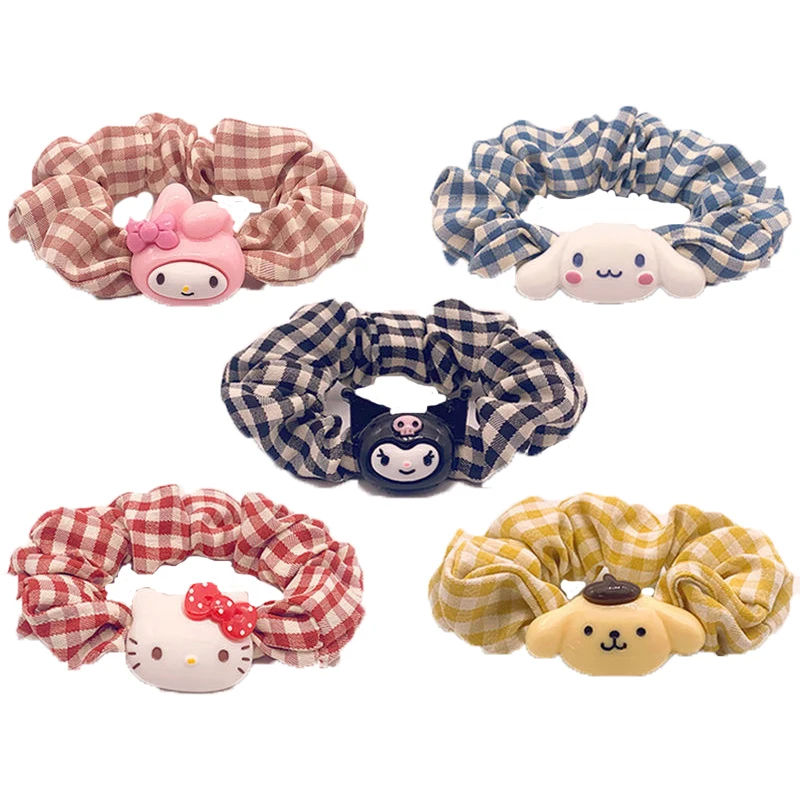 

Kawaii cute cartoon Cinnamorol HelloKitty Kuromi large intestine hair tie headband small rubber band send boyfriend