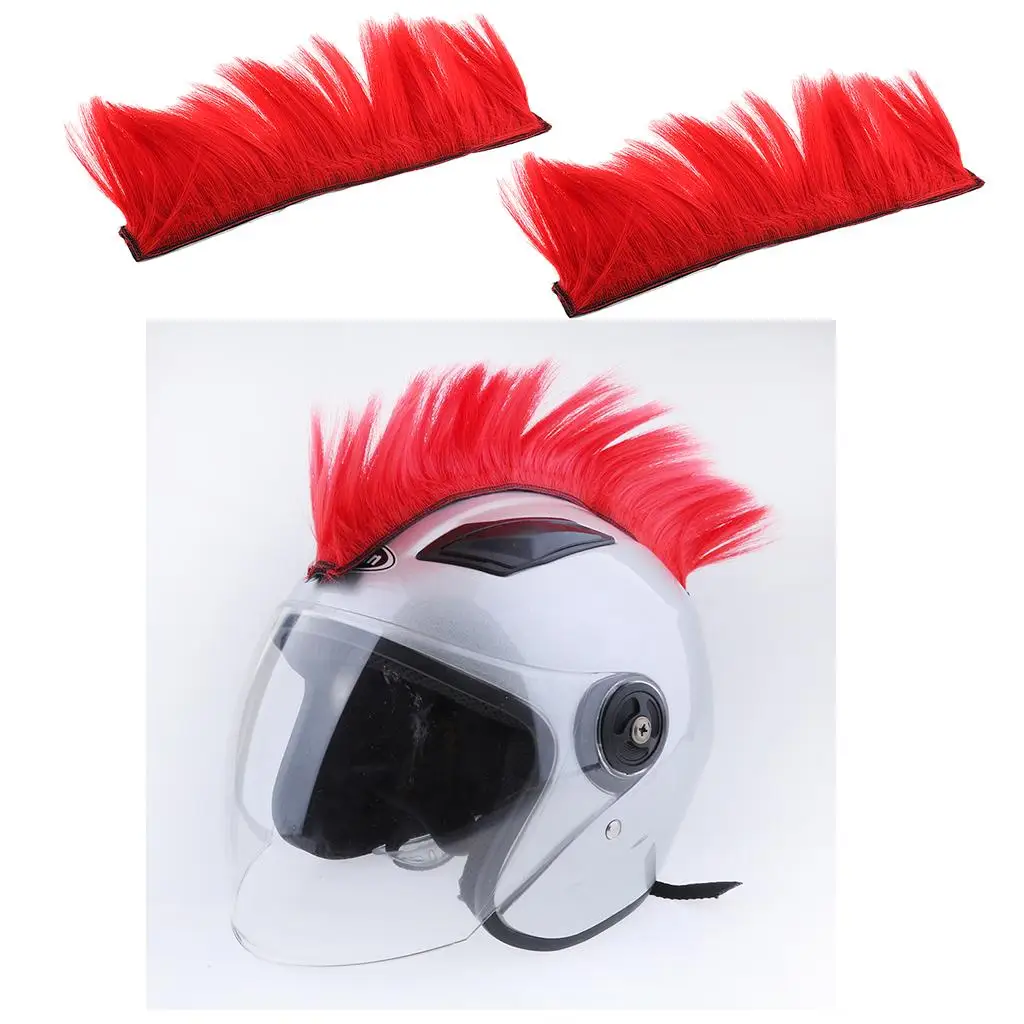 

2x Motorcycle Skinhead Wig Punk Wig Costumes Hairpiece Red
