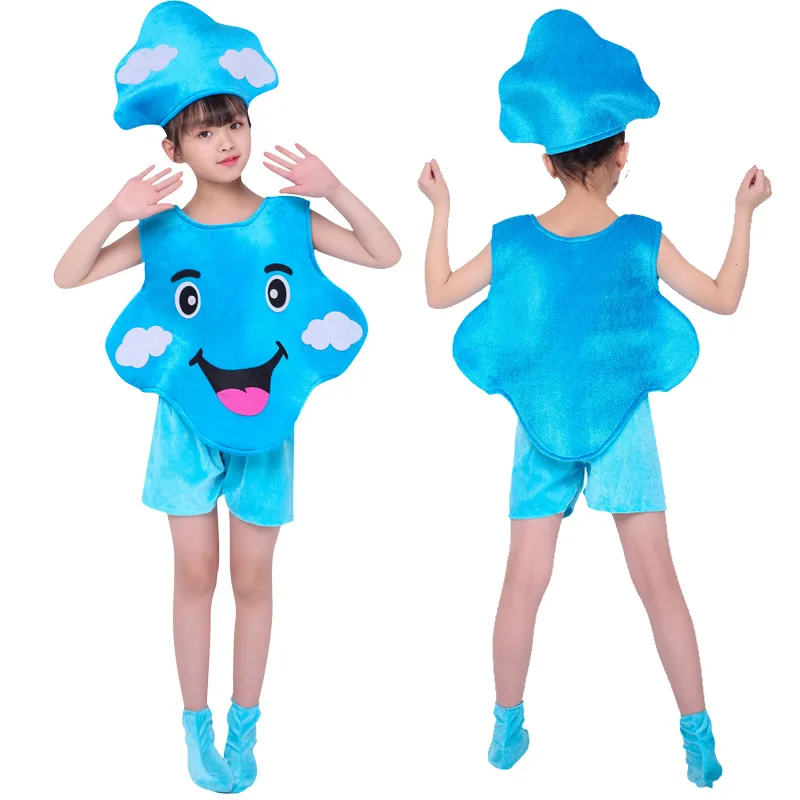 Детский костюм для косплея с изображением солнца луны звезд облаков капель дождя