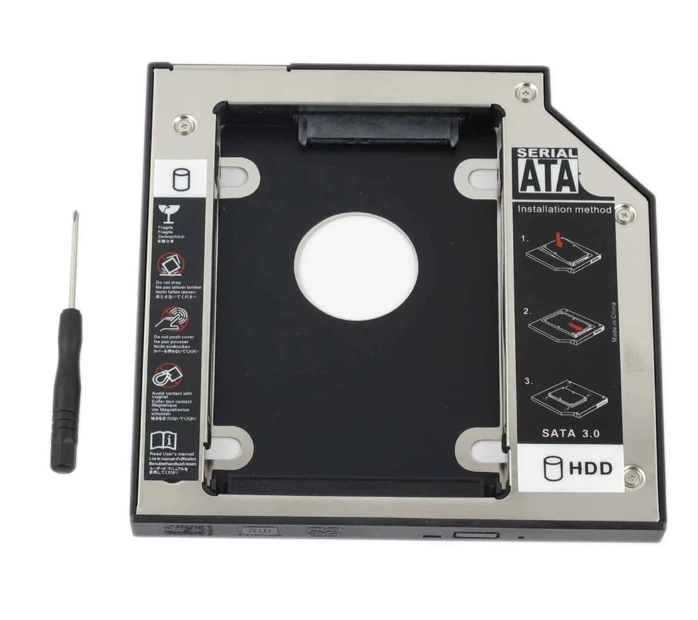 

12.7mm Aluminum 2nd Second Hdd Caddy SATA 3.0 Optibay 2.5'' SSD DVD CD-ROM Enclosure Adapter laptop Hard Disk Drive