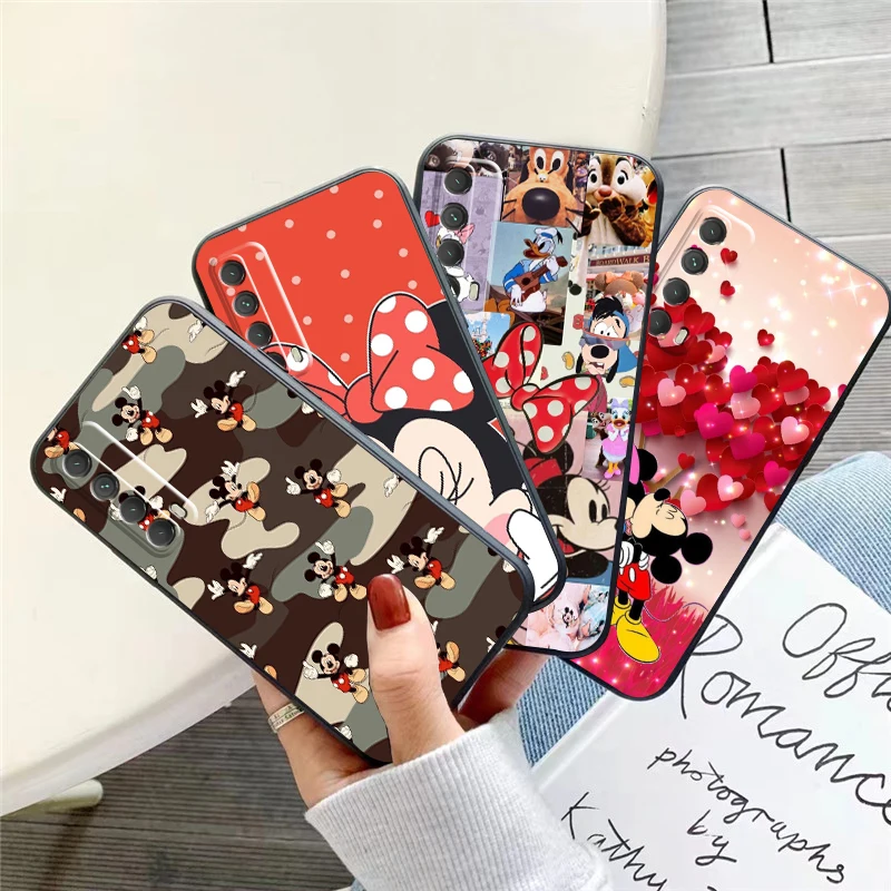 

Disney Mickey Mouse Lovely Phone Case For Huawei P Smart Z 2019 2021 P20 P20 Lite Pro P30 Lite Pro P40 P40 Lite 5G Black Soft