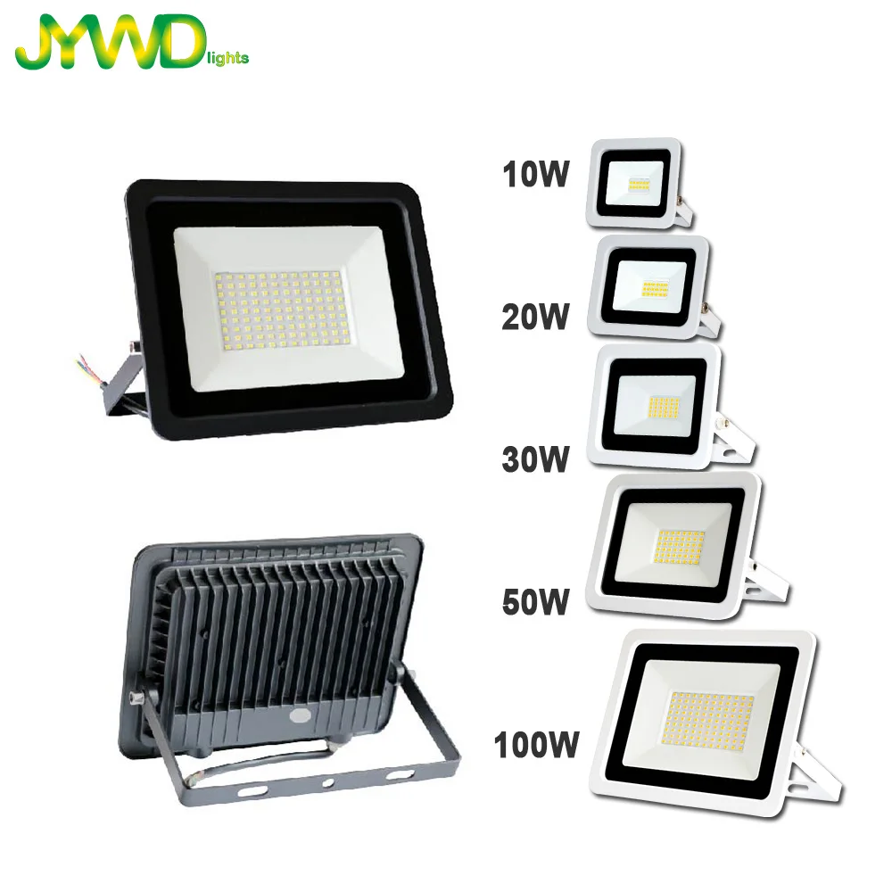 6pcs LED Flood Light Outdoor Projector Spotlight AC 220V 100W 50W 30W 20W 10W Outdoor IP68 Waterproof Garden Garage Street Lamp