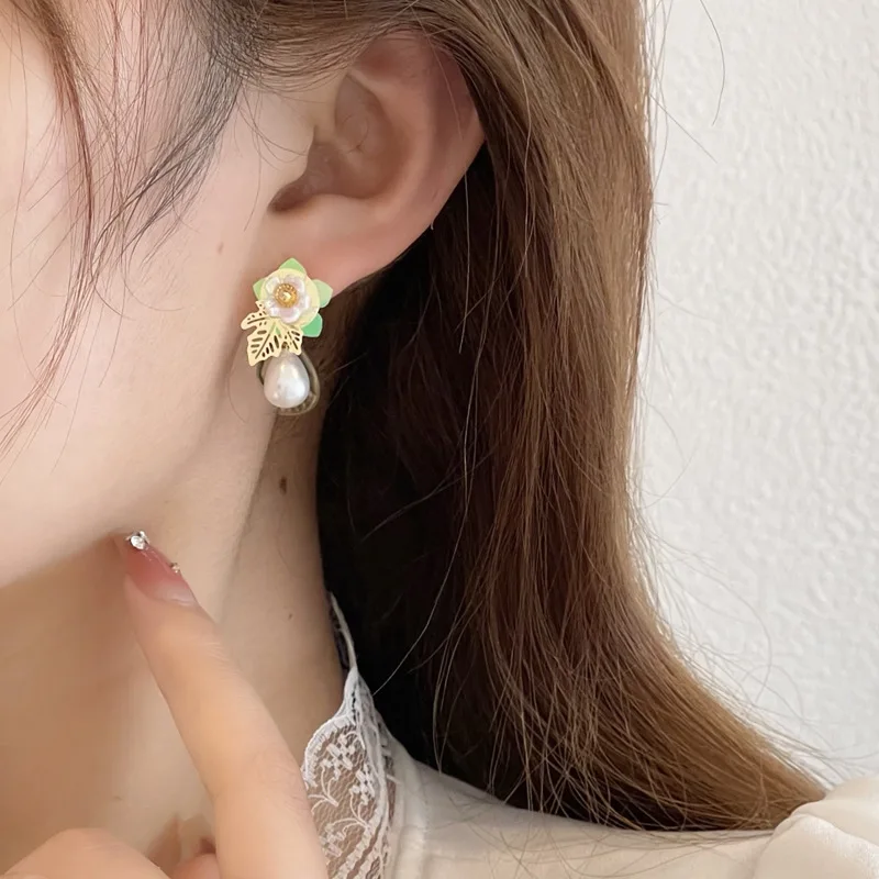 

Сказочные темпераментные висячие серьги в виде листьев и цветов, милые летние серьги в форме капли воды, роскошные украшения