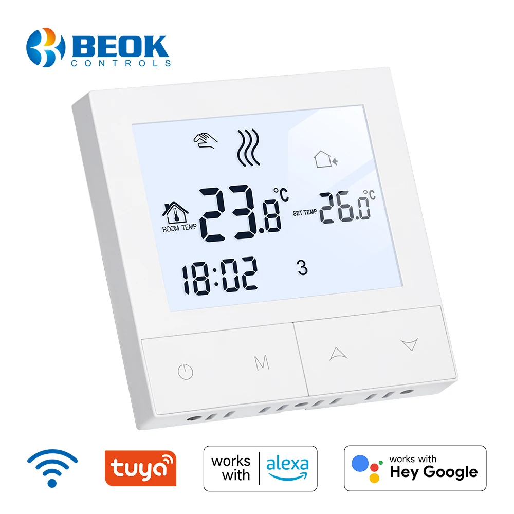 

Beok WIFI Heating Thermostat with Press Buttom for Warm Floor Gas Boiler 220V Temperature Controller with Sensor