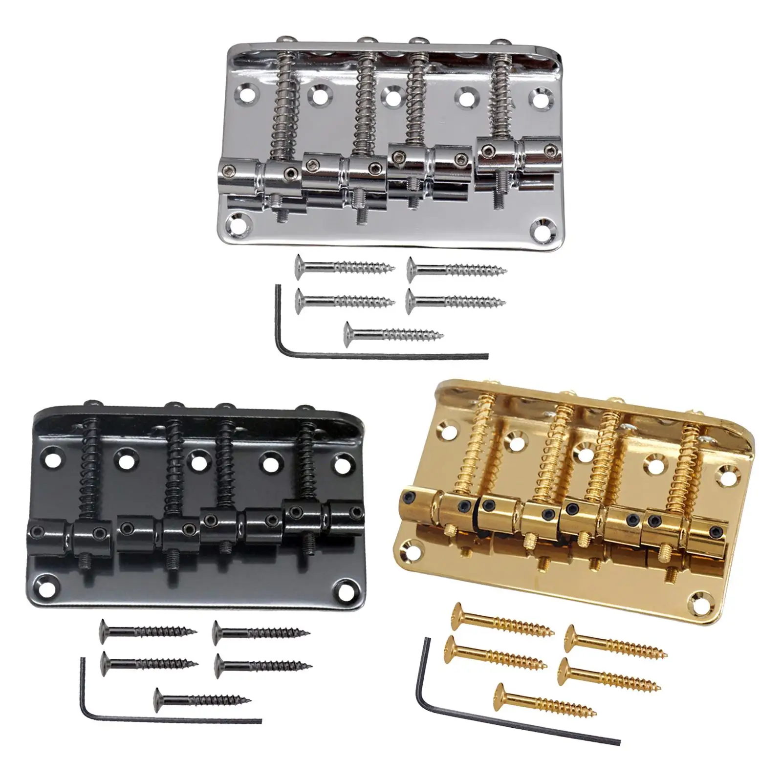 

80mm 4 Strings Bass Bridge Tailpiece Saddle Bridge Replacement Electric Box Guitar Plate Instrument Accessories for Ukulele Bass