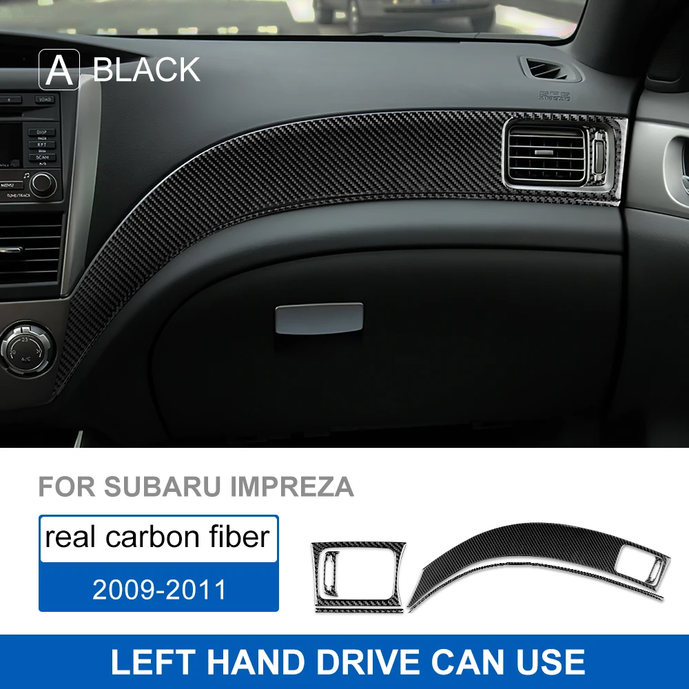Настоящая мягкая наклейка из углеродного волокна для Subaru Impreza 2009 2010 2011, декоративная наклейка на панель приборной панели с воздушным выходом, декоративные аксессуары