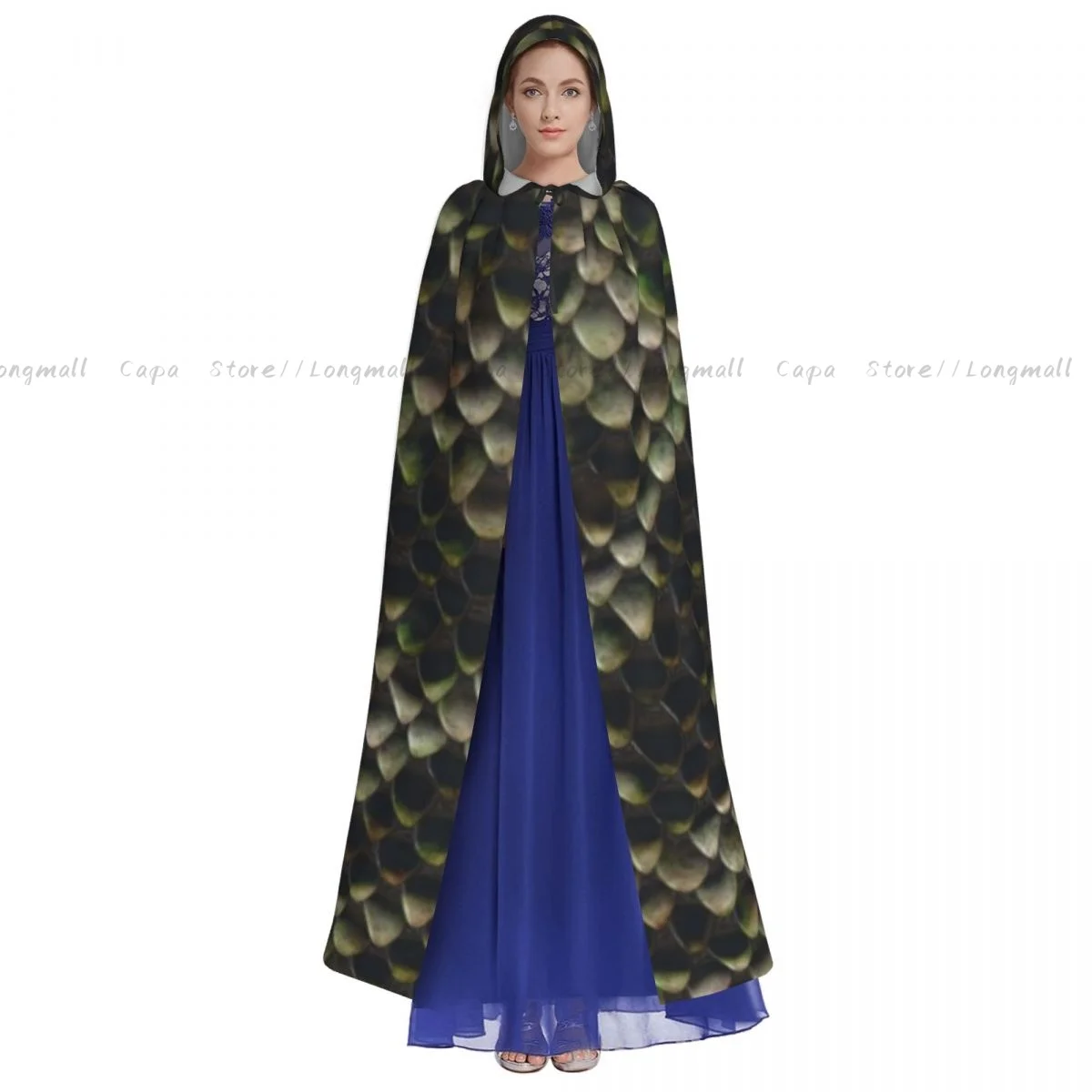 Текстура змеиной кожи плащ с капюшоном пальто костюм для косплея на Хэллоуин