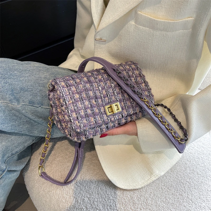 

Весна 2022, новинка, клатч для вечеринки, роскошная плетеная шерстяная маленькая сумка-слинг на плечо для женщин, дизайнерские фирменные сумк...