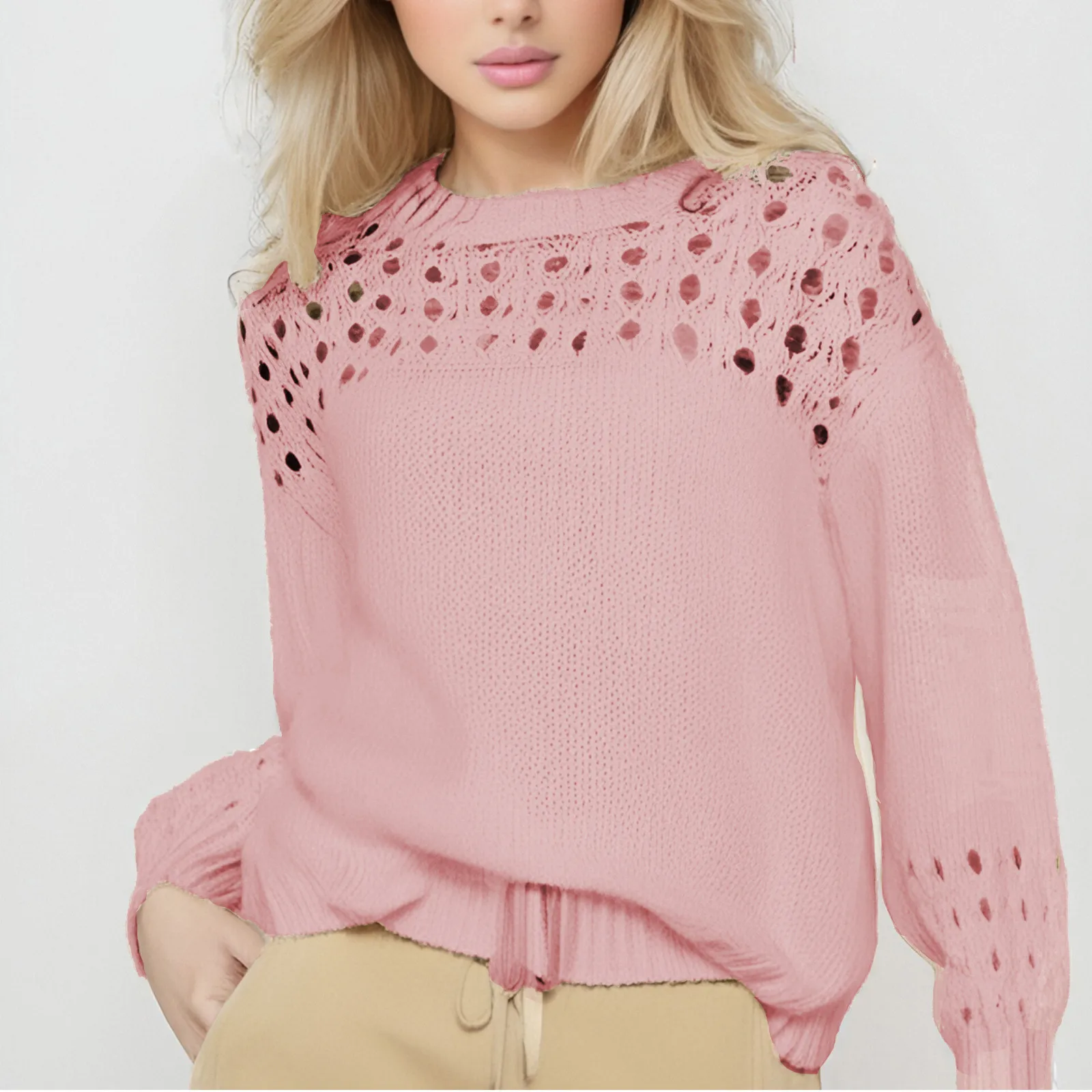 Трикотаж с вырезом женские осенние и зимние пуловеры свитера вязаные