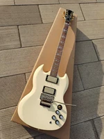 sg electric guitar cream white mahogany body double shake tremolo spot fast free shipping
