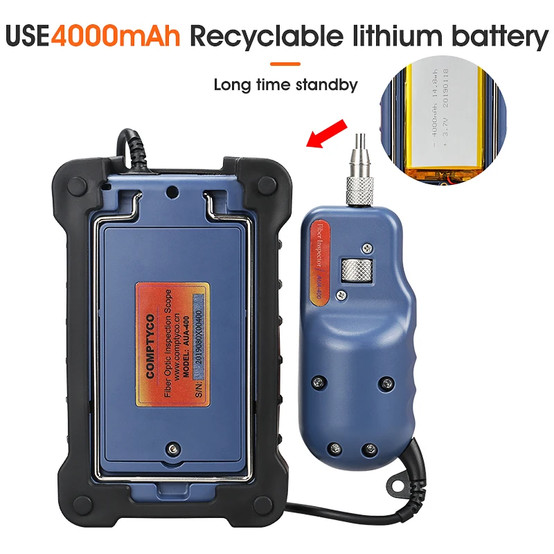 AUA-400 Fiber Optic Inspection Microscope Probe with 3.5 inch Display Screen Monitor
