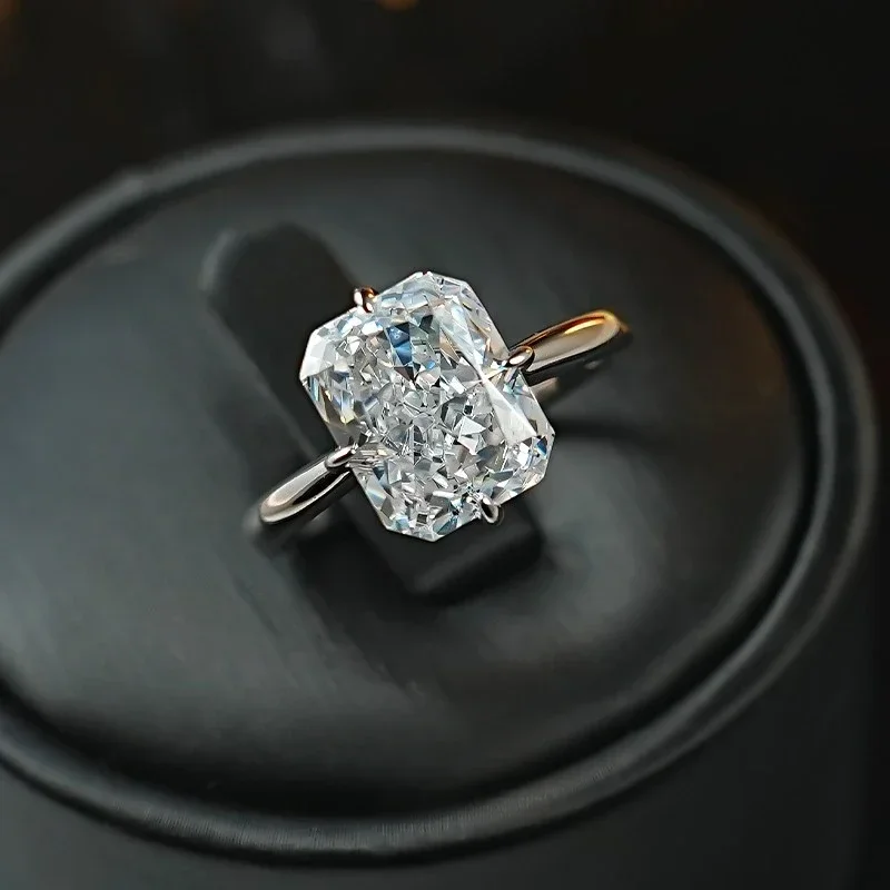 XUYUANFEN Простое и атмосферное прямоугольное серебряное кольцо Redion 925 набор с