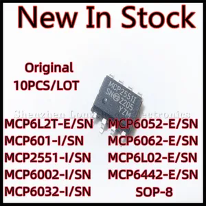 10PCS MCP601-I/SN MCP2551 MCP6002 MCP6032 MCP6052-E/SN MCP6062 MCP6L02 MCP6442 MCP6L2T-E/SN MCP2551T-I/SN SOP-8 Driver IC Stock