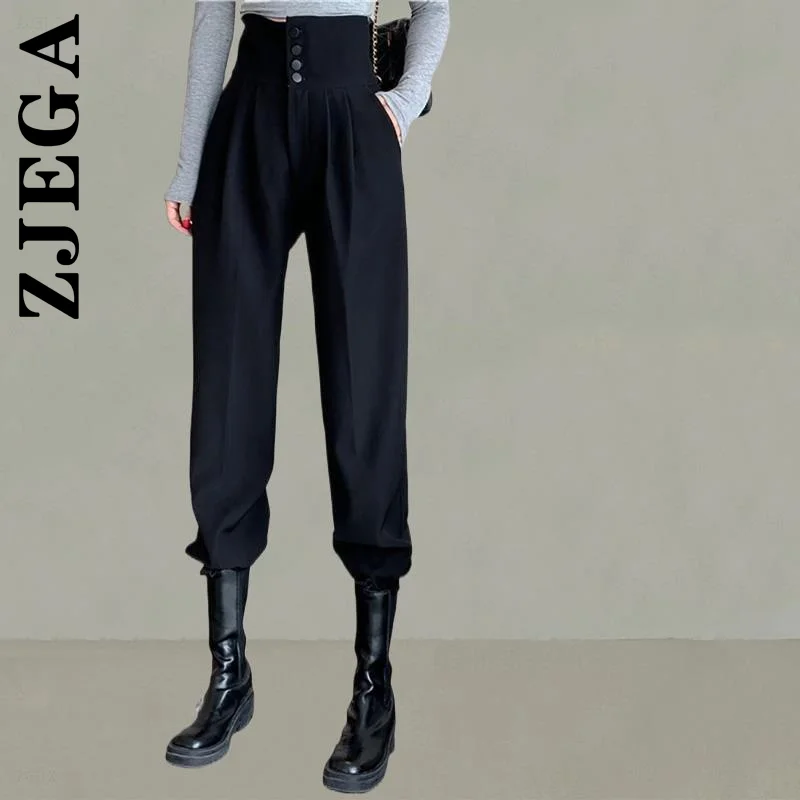 

Брюки Zjega, женские модные брюки, элегантные модные повседневные брюки для женщин, большие размеры, широкие брюки, облегающие Женские Брюки