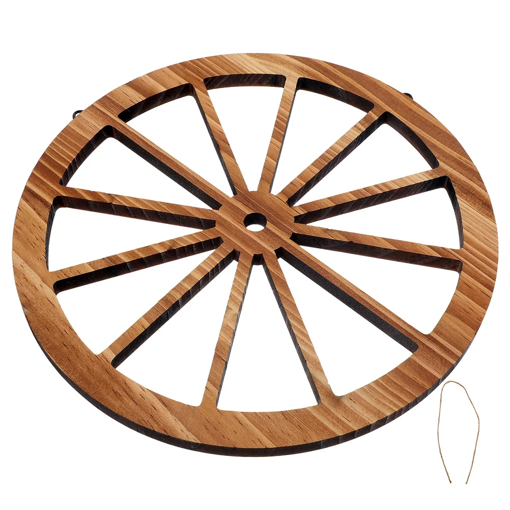 

Wagon Wheel Decor Wooden Wall Office Hanging Decoration Living Room Carriage Bedroom Craft Ornament