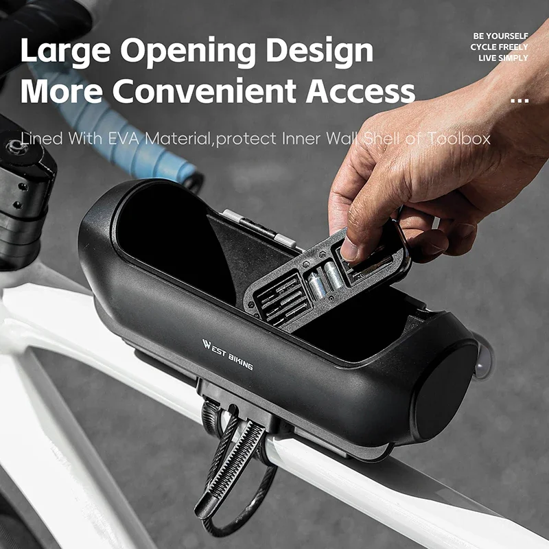 WEST BIKING Велосипедный ящик для инструментов с паролем, сумка на раму велосипеда, непромокаемый противоугонный ящик для инструментов, ящик для хранения очков, аксессуары для горного велосипеда (art.: 3920d176609cc) - 3920d176609cc