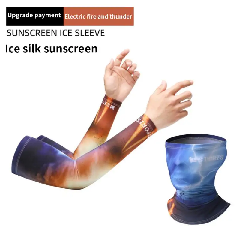 

Summer Sunscreen Sleeve Men's Ice Sleeve UV Protective Arm Sleeve Ice Silk Gloves Thin Riding Driving Ice Silk Sleeve Protection