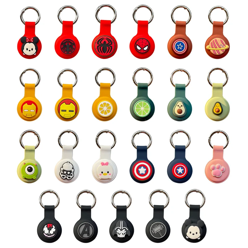

For Apple Airtag Protective Sleeve Cover for Airtag Keychain Locator Tracker Mickey Marvel Silicone Case Protection Anti-lost