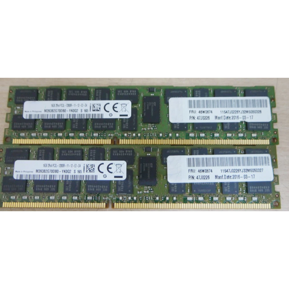 1 шт. для серверной памяти IBM X3650 M3/4 X3755 M3 X3850 X5/6 X3950 X6 X3550 M2/3/4 46W0672 46W0674 46W0671 49Y1565 16G 1600 ECC REG