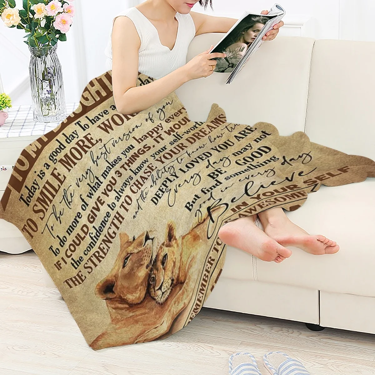 

Уютное одеяло с надписью «Лев» TOADDMOS, фраза для моей дочери, верьте себе, теплое мягкое офисное одеяло, домашний текстиль для гостиной