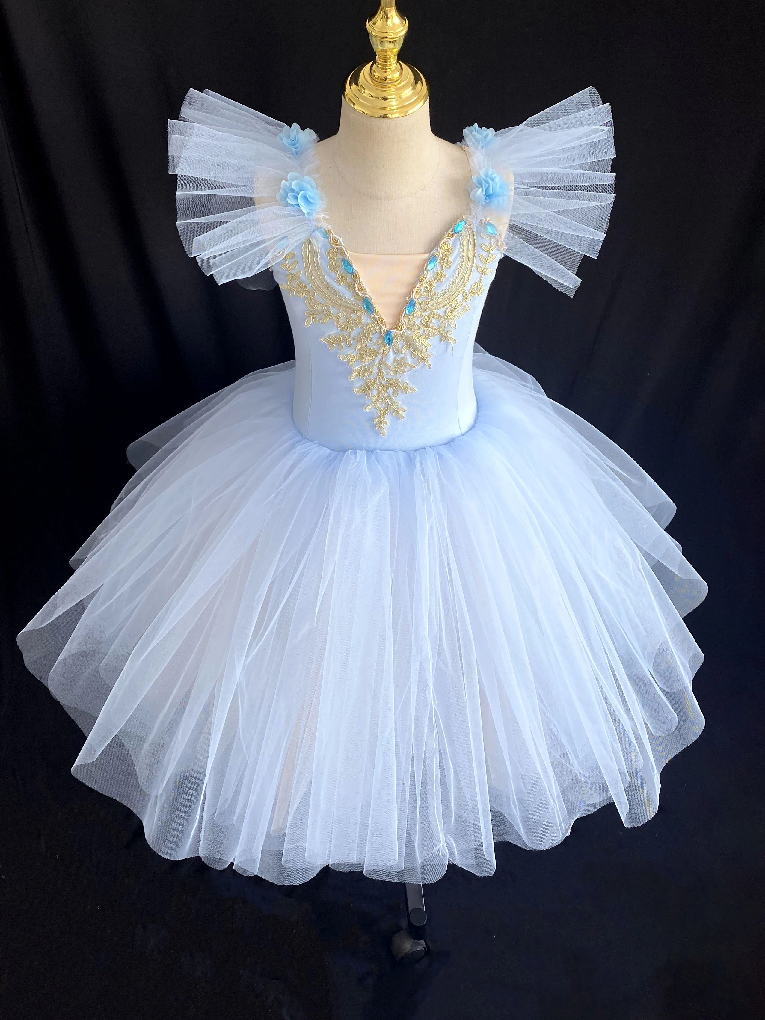 Professional Romantic Tutu Long Tulle Tutus Ballet Dress Women Girls Ballerina Party Dress Children Ballet Dance Costumes