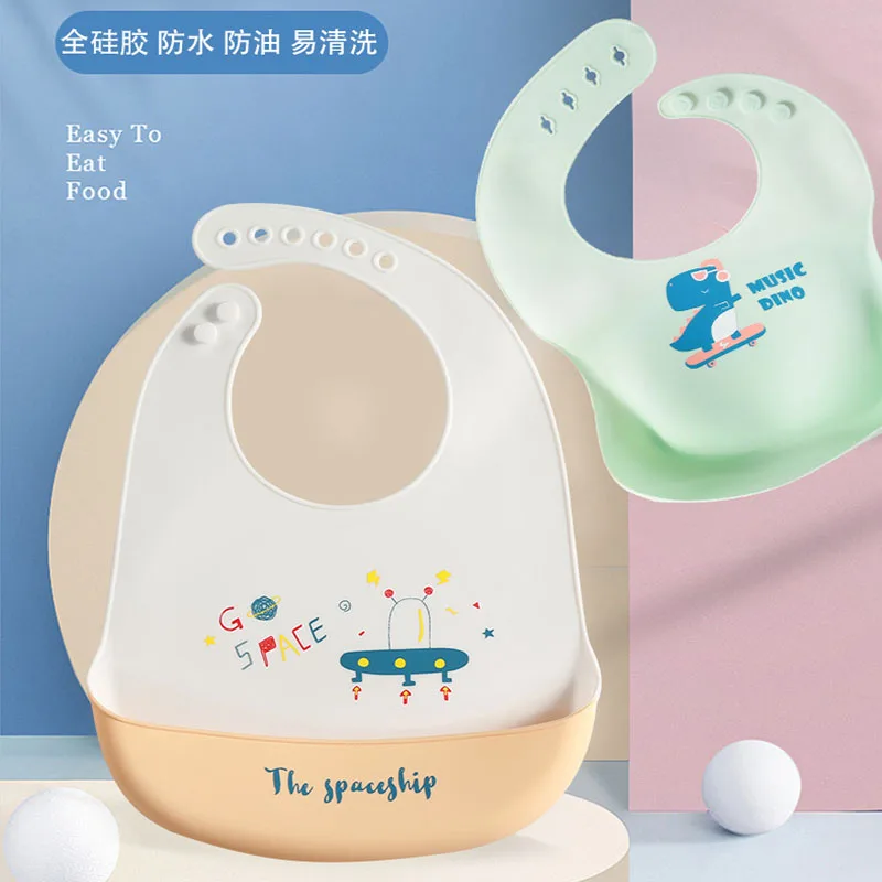 

Baby Silicone Three-dimensional Rice Bib Children's Waterproof Baby Eating Children Saliva Wash Free Baby Feeding Bibs Pacifier