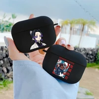 hot demon slayer anime earphone case for apple iphone charging box for airpods 1 2 3 pro black wireless bluetooth headphone case