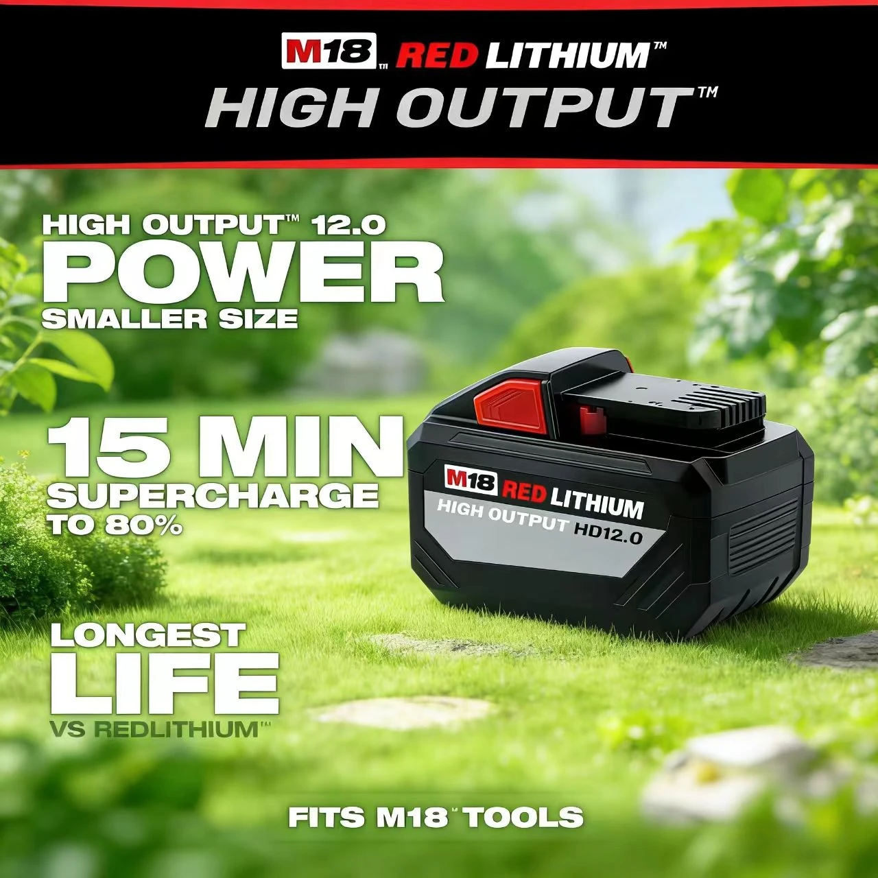Фото Аккумуляторы Milwaukee M18 REDLITHIUM FORGE & HIGH OUTPUT, 6Ач/8Ач/12Ач, изготовленные из высококачественного кованого материала для длительной работы. №4