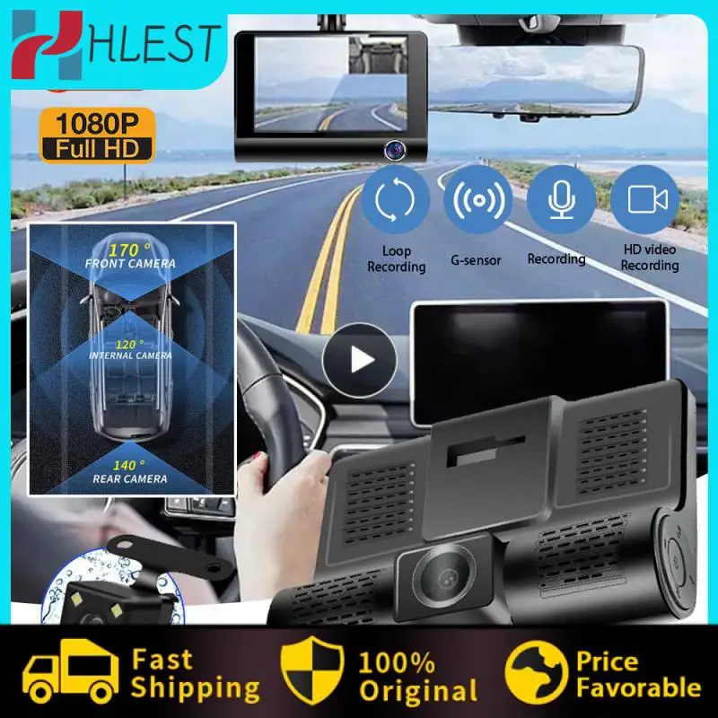 

1080p Multifunctional Hd Night- Tachograph Advanced Three-camera Recorder Portable Dvr Dash Cam Car Interior Universal