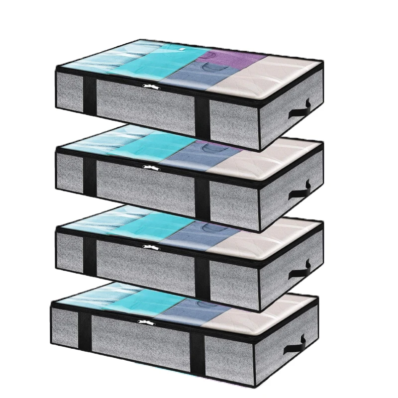 

1/2pcs Under Bed Storage 90L Large Foldable Underbed Storage Bag with Clear Window,Under The Bed Storage Bins for Clothes,Quilts