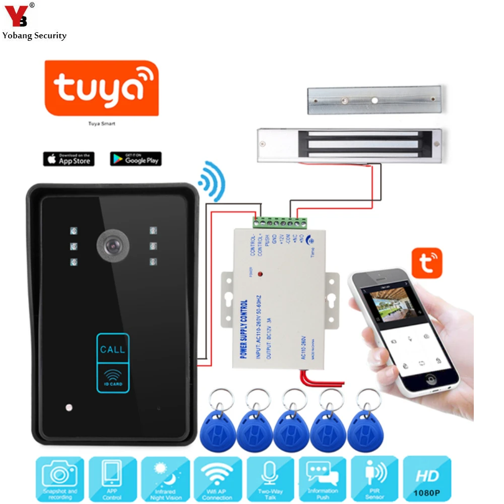 Yobang Security Smart Tuya Video Doorbell Camera WIFI Wireless Door Bell Camera With Monitor Video Intercom Doorbell Chime