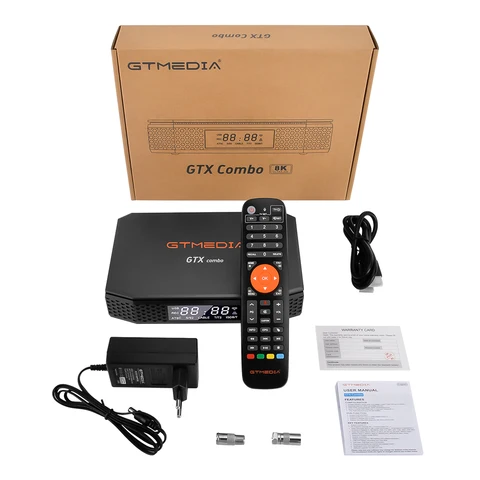 GTMEDIA GTX COMBO 4K 8K UHD Android 9,0 спутниковый ресивер, DVB-S2/T2/C 2 ГБ + 32 Гб, поддержка CA и CI Plus 1,4, CI +, Стандартный кронштейн