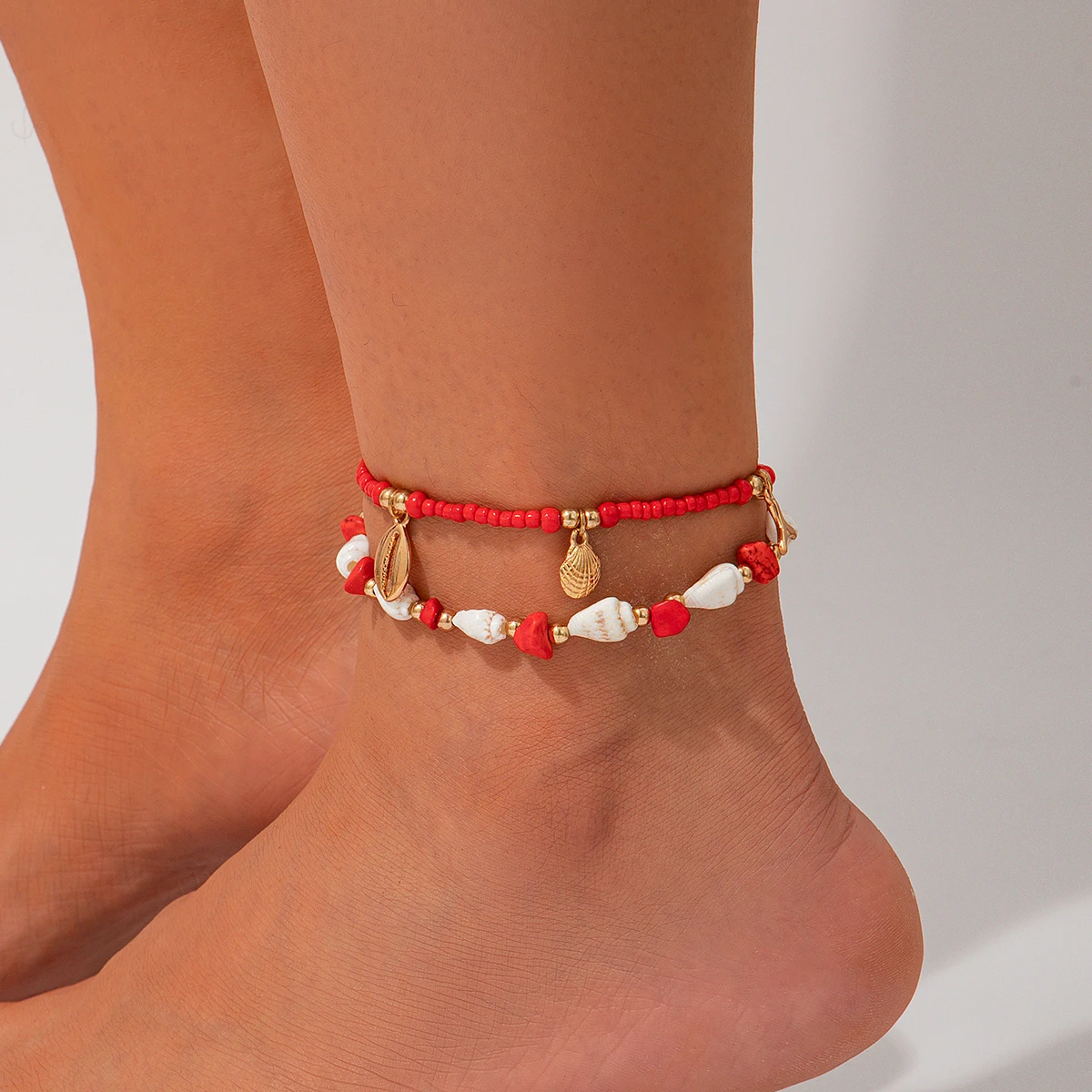 ity 2 sztuk/zestaw czeski muszelek rozgwiazda wisiorek obrączki dla kobiet letnia plaża muszla łańcuszek boso Y2K akcesoria prezenty