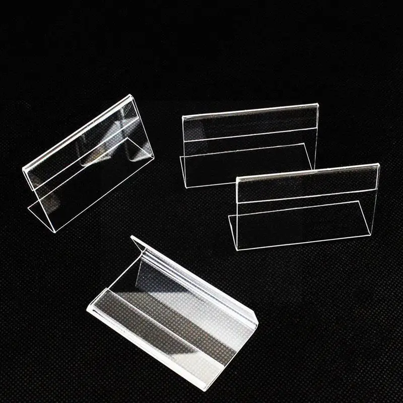 

10pcs Sign Display Holder Price Name Card Tag Mini 6x4cm Acrylic Sign Clear Stand Top Sign G8a6 Counter Desktop Label Y2s5
