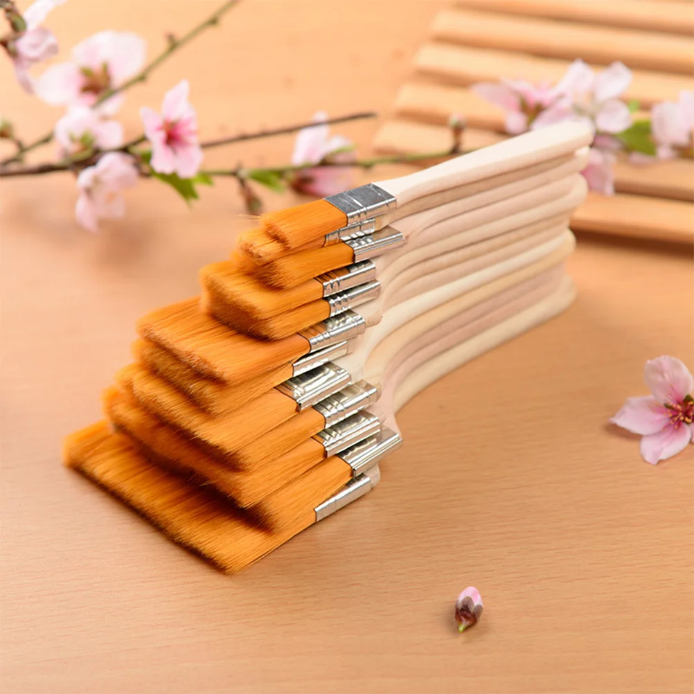 

Brush Brushespainting Oil Flat Wall Hair Paintbrush Nylon Wooden Graffiti Acrylicscrubbing Chip Artist Wax Wood Stencils