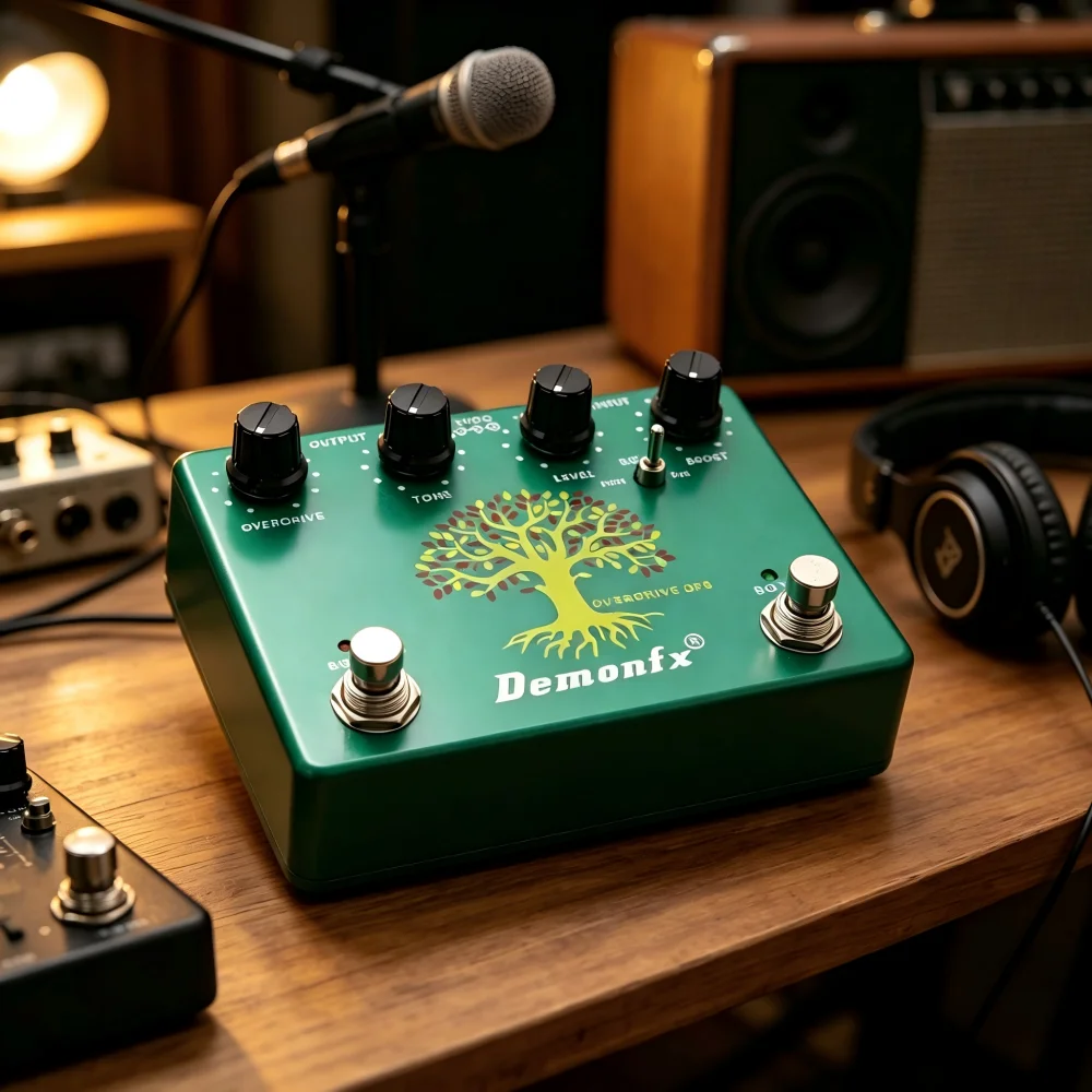 Фото Педаль эффектов для гитары Demonfx DF8 Deluxe Tube Drive TS808 Booster в одном корпусе, винтажный звук, овердрайв, эффекты для электрогитары №5