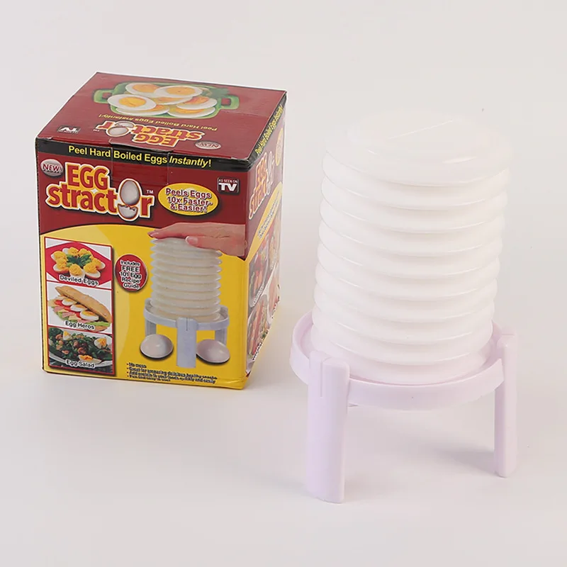 Three Steps Hard-Boiled Egg Shell Remove Tool Stractor Peeler Magic Amazing shell Machine Scissors s Kitchen |