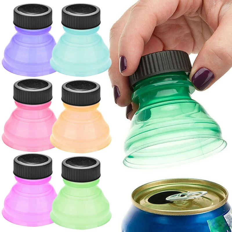 

6 pieces of reusable plastic beer dispenser caps, protective bottle tops, soda can caps