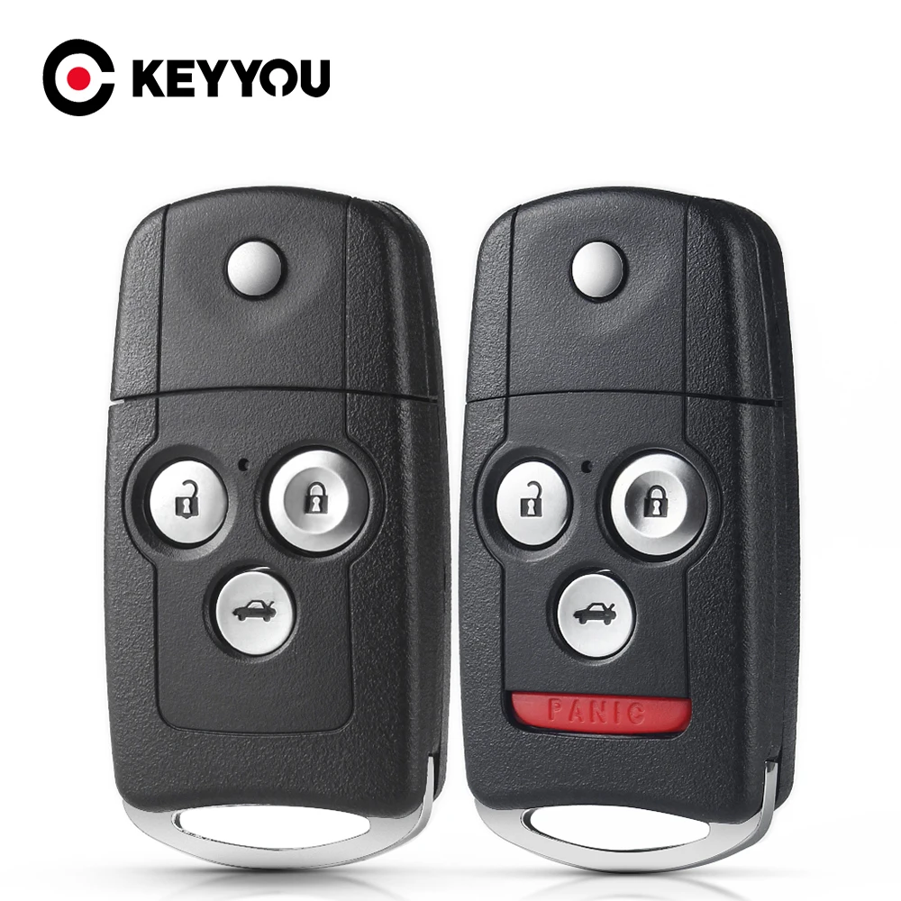 KEYYOU For Honda 3/4 Buttons Car Remote Key Shell Fob For Honda Acura Civic Accord Jazz CRV HRV Original Key Case Replacement