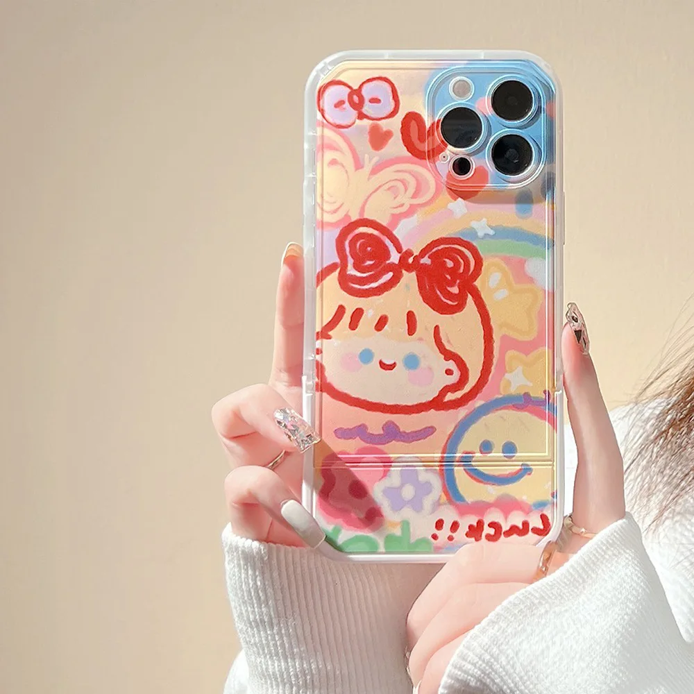 Drawing Cartoon Lovers Graffiti Phone Case For iphone 14 13 12 11 Pro Max X XR XSMAX 7 8 Plus SE TPU Case Cover New Products