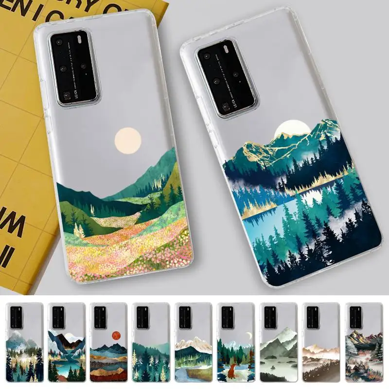 

FHNBLJ Simple landscape hand-painted Phone Case for Samsung S20 ULTRA S30 for Redmi 8 for Xiaomi Note10 for Huawei Y6 Y5 cover