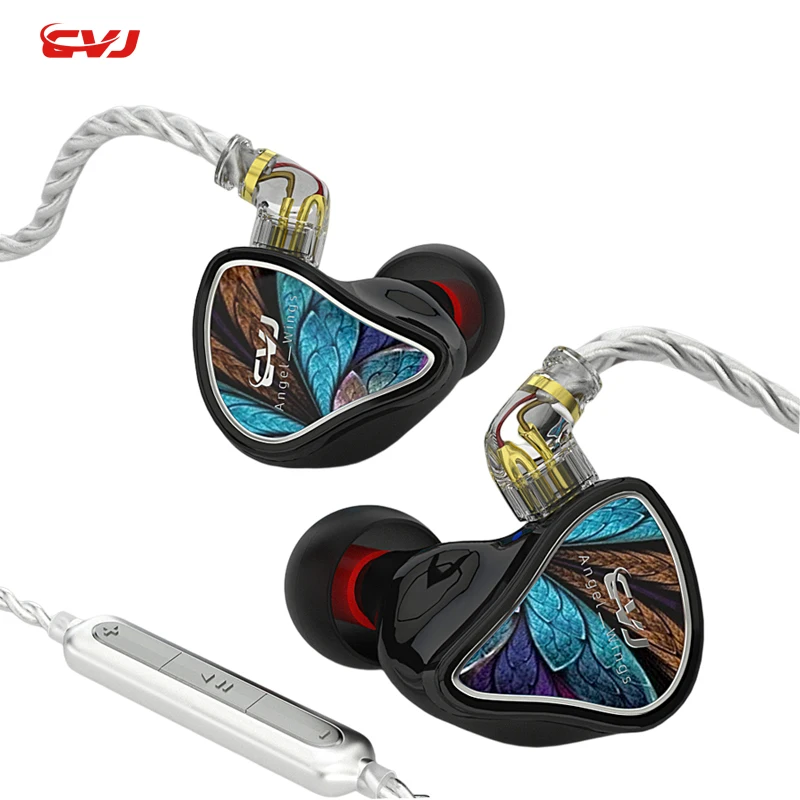 

CVJ-Angel Wing Headphones Wired Hifi In-Ear Circled Iron High-Fidelity Monitoring Music Anchor live K Song Resin Material