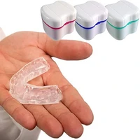 denture placement box shell shape multi color optional portable and easy to carry oral cleaning and care tools