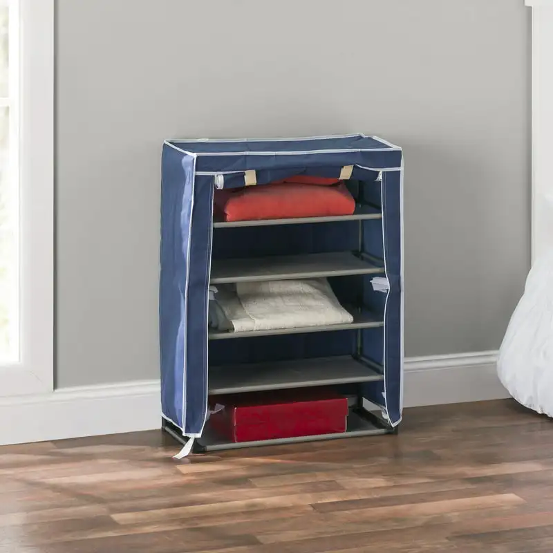 

5 Tier Non Woven Shoe Closet, Navy Blue