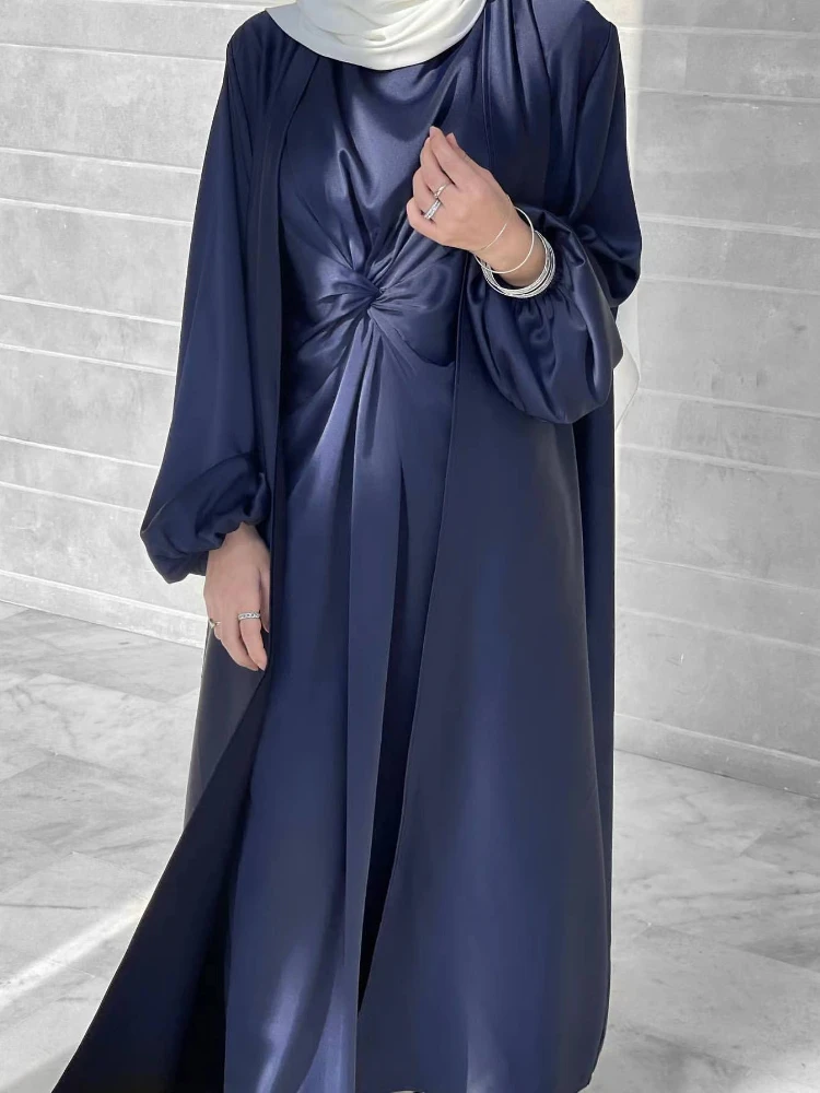 

Morocco Abaya Muslim Dress Women 2 Piece Set Evening Dresses Moroccan Kaftan Ensemble Femme Musulmane Jilbab Hijab Vestidos 2022